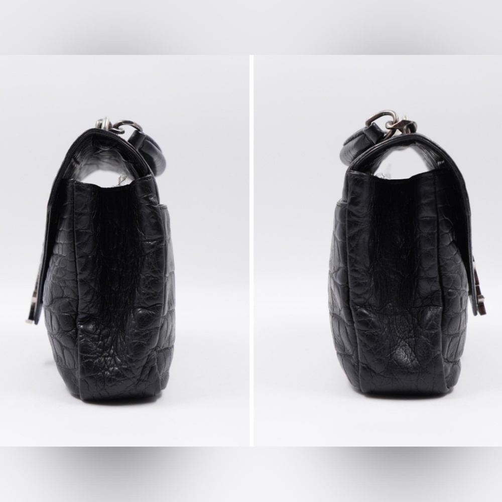 ❌ SOLD ❌ SAINT LAURENT Calfskin Crocodile Embossed College Satchel - Picture 7 of 15